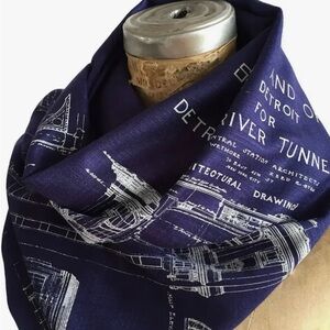 Detroit Train Station Blueprint Pashmina Scarf